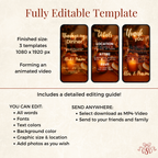 Cozy Candle Friendsgiving Dinner Invitation Animated Video - printable design detail