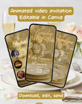 Gold Animated Birthday Brunch Invitation