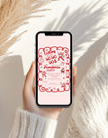 Christmas Pink/Red Retro Friendsmas Party Invitation (E-vite)