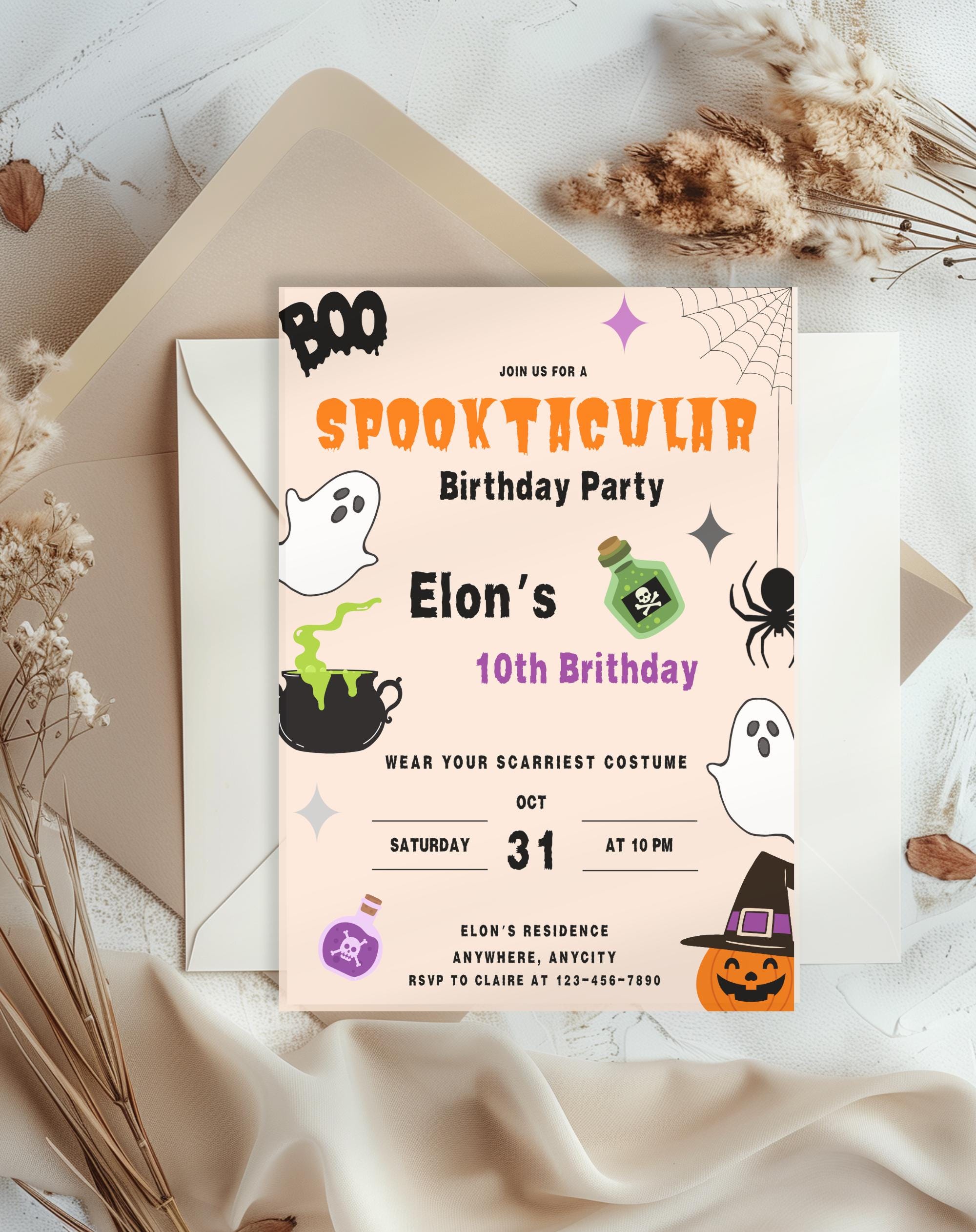 Halloween Spooktacular Birthday Party Invitation