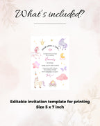 Unicorn Soft Pastel Storybook Birthday Invitation