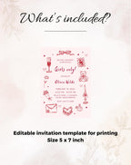 Pink Galentine Party Girls Night Invitation