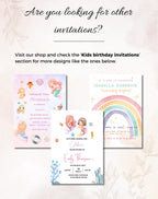 Rainbow Pastel Glitter Birthday Invitation