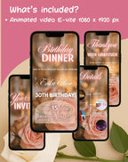 Birthday Pink Neon Dinner Invitation (E-vite)