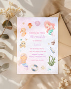 Mermaid Under the Sea Kids Invitation