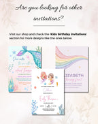 Mermaid Under the Sea Kids Invitation