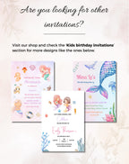 Watercolor Mermaid Underwater Birthday Invitation
