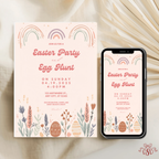 Easter Invitation Boho Pastel Egg Hunt - editable Canva template gallery image
