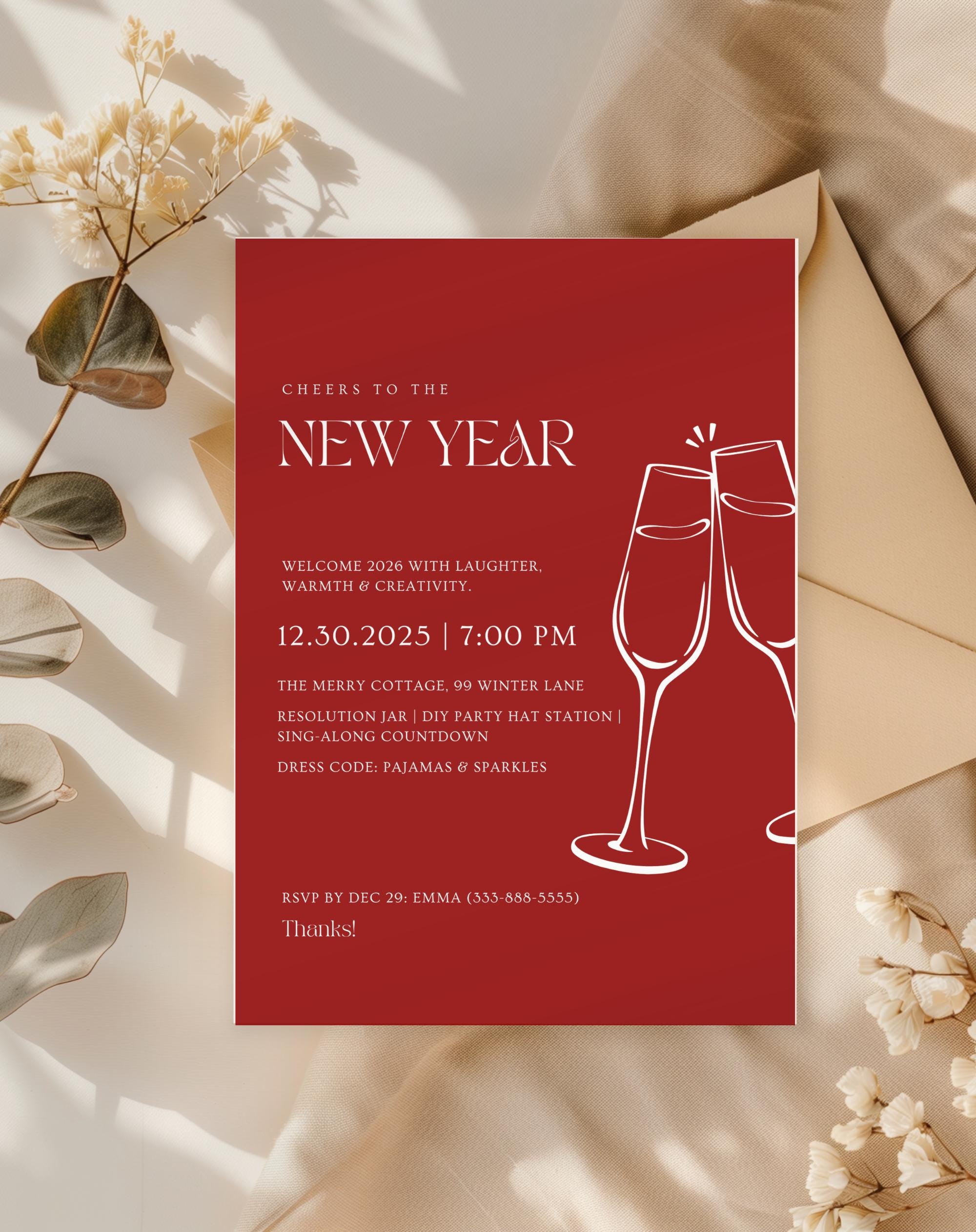 Red New Year Invitation