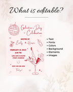 Galentine Pink Valentine Girls Night Party Invitation
