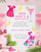 Pink Margarita Girls Night Birthday Invitation