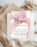 First Birthday Pink Bow Invitation - additional gallery view