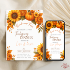 Floral Fall Thanksgiving Dinner Invitation - editable Canva template gallery image