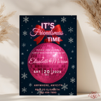 Friendsmas Pink Disco Ball Christmas Party Invitation - main design preview