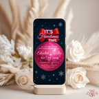 Friendsmas Pink Disco Ball Christmas Party Invitation - printable invite design detail