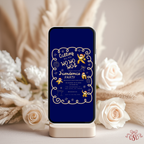 Funny Navy Gold Friendsmas Christmas Party Invitation - printable invite design detail