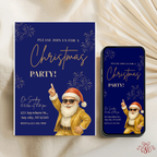 Gold Navy Christmas Party Invitation - editable Canva template gallery image