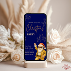 Gold Navy Christmas Party Invitation - printable invite design detail
