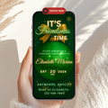 Green & Gold Friendsmas Disco Ball Invitation Animated Video - main design preview