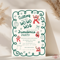 Green and Red Ho-Ho-Ho Christmas Party Invitation - main design preview