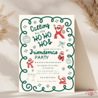 Green and Red Ho-Ho-Ho Christmas Party Invitation - main design preview