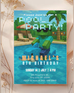Gamers Pool Party Birthday Invitation