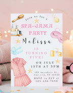 Spa Pajama Birthday Kids Party Invitation
