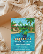 Gamers Pool Party Birthday Invitation