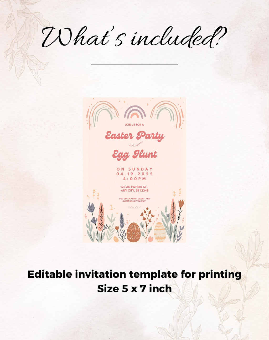 Easter Invitation Boho Pastel Egg Hunt