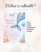 Mermaid Tail Birthday Invitation - styled invitation mockup