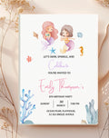 Mermaid Under the Sea Birthday Invitation - main design preview