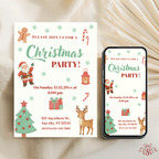 Mint Green Cute Christmas Design Invitation - editable Canva template gallery image