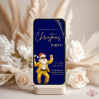 Navy Santa Cocktail Christmas Party Invitation - editable Canva template gallery image