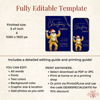 Navy Santa Cocktail Christmas Party Invitation - printable invite design detail