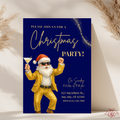 Navy Santa Cocktail Christmas Party Invitation - styled invitation mockup