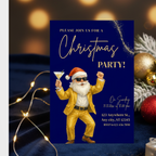 Navy Santa Cocktail Christmas Party Invitation - additional gallery view