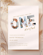 ONEderful Neutral Beige First Birthday Invitation - additional gallery view