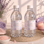 Pastel Spa Party Water Bottle Label Spa Pajama Birthday Party - main design preview