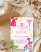 Pink Margarita Girls Night Birthday Invitation - printable invite design detail