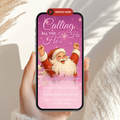 Pink Santa Friendsmas Animated Invitation Christmas Party - main design preview