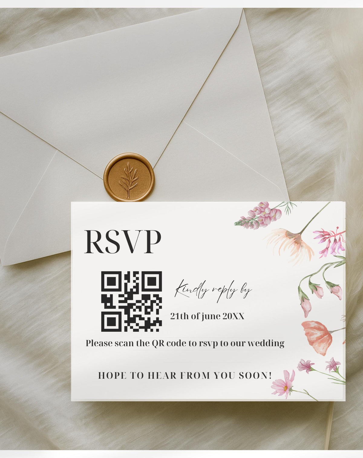 Pink Wildflower Birthday Brunch Invitation - customizable birthday invitation
