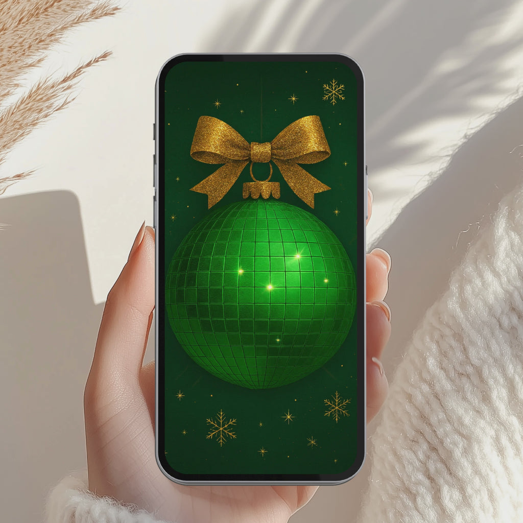 Green & Gold Friendsmas Disco Ball Invitation Animated Video