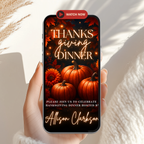 Pumpkin Thanksgiving Dinner Invitation Animated Video - main design preview