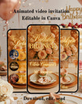 Rose Gold Birthday Brunch Invitation E-vite - main design preview