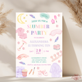 Sleepover Pastel Pajama 10th Birthday Party Invitation - main design preview