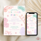Spa Jama Sleepover Sleep Mask 12th Birthday Party Invitation - editable Canva template gallery image