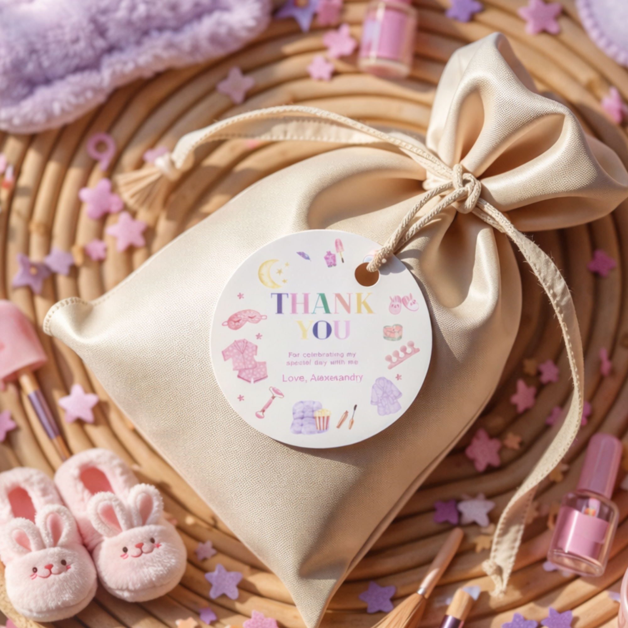 Spa Party Thank You Tags, Set with Photo Card - main design preview