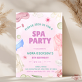 Spa Pink and Green Pamper Party 8th Birthday Invitation - main design preview