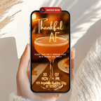 Thankful AF Friendsgiving Dinner Invitation Animated Video - main design preview