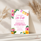 Tropical Fiesta Birthday Invitation - main design preview